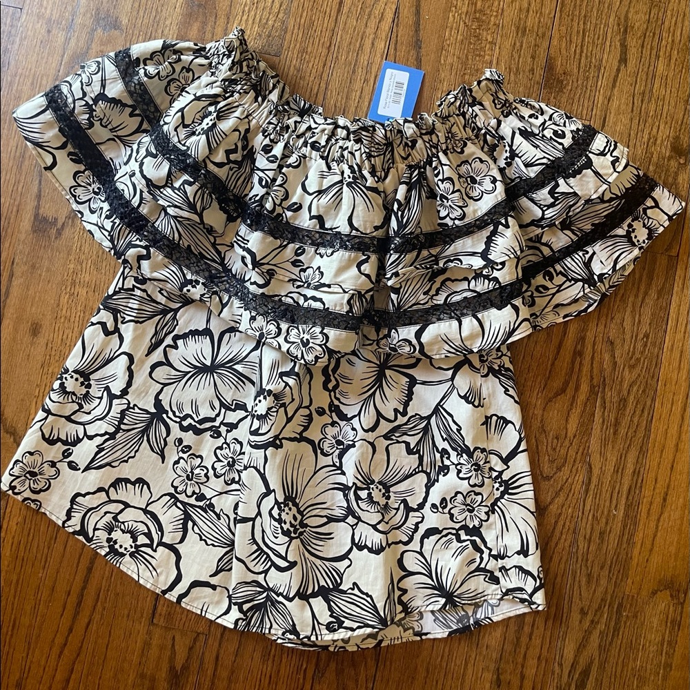 NEW Mi Golondrina Off the Shoulder Ruffle Blouse